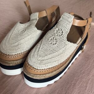 Free People Cream and Tan Espadrille Shoes